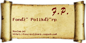 Fonó Polikárp névjegykártya